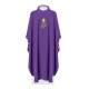 Messgewand bestickt mit Kelch, IHS und Trauben - violett (H49).