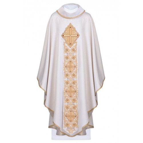 Messgewand reich bestickt, Ziersteine - Gold (H58)
