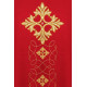 Messgewand reich bestickt, Ziersteine - rot (H68)
