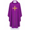 Gesticktes Messgewand mit Kreuz - violett (H72)