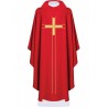 Gesticktes Messgewand mit Kreuz - rot (H74)