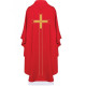 Gesticktes Messgewand mit Kreuz - rot (H74)