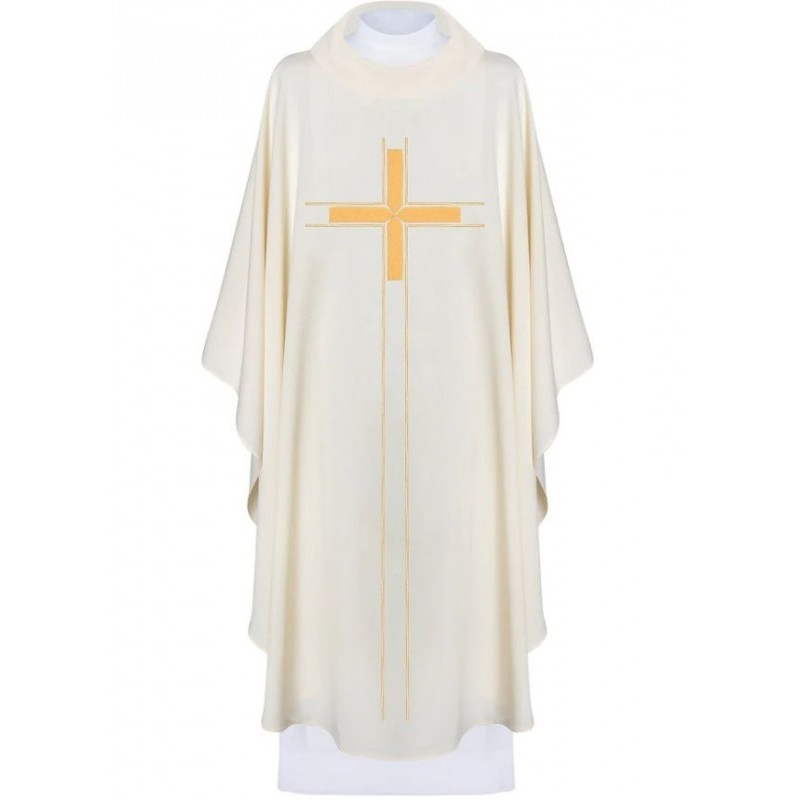 Gesticktes Messgewand mit Kreuz - ecru (H75)