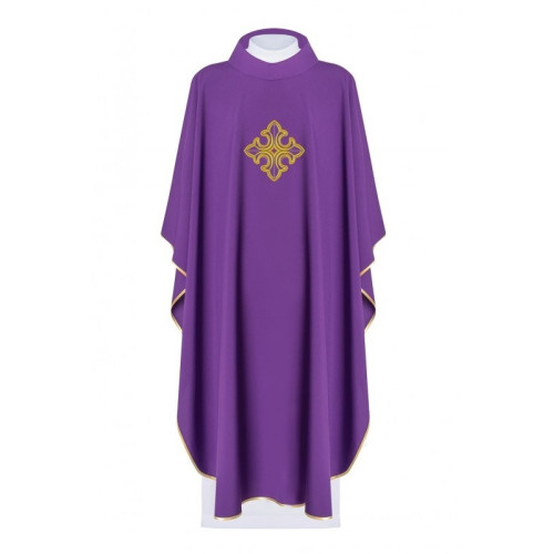 Messgewand bestickt mit dem Symbol des Kreuzes - violett (H94)