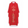 Gesticktes Messgewand mit dem Symbol des IHS, Kreuz und Trauben - rot (H109)