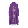 Messgewand mit gesticktem IHS-Symbol, Kreuz und Weintrauben - violett (H110)