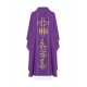 Messgewand mit gesticktem IHS-Symbol, Kreuz und Weintrauben - violett (H110)