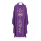 Messgewand mit gesticktem IHS-Symbol, Kreuz und Weintrauben - violett (H110)