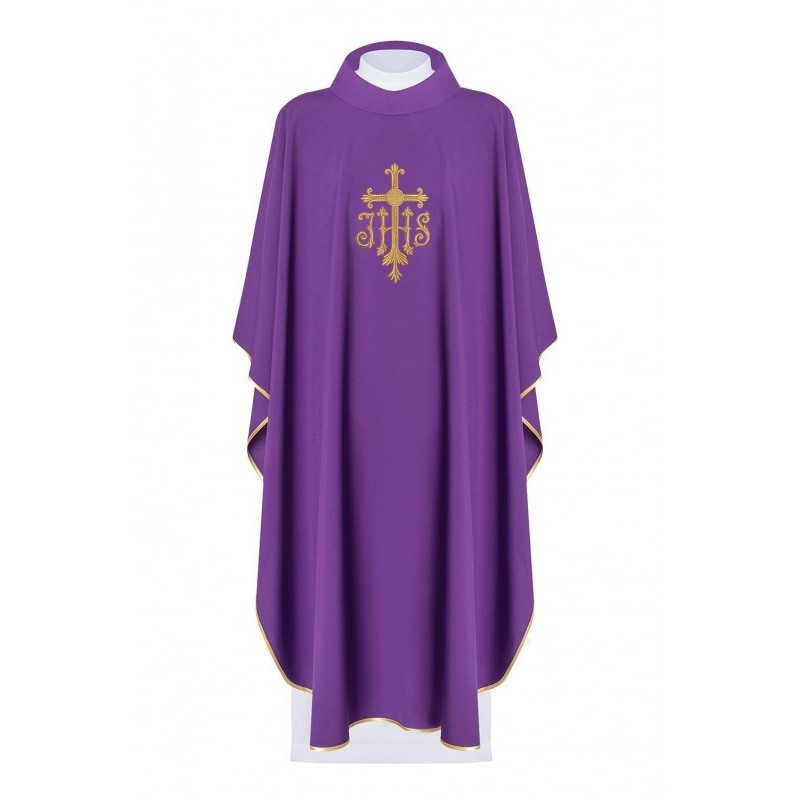 Gesticktes Messgewand mit IHS-Symbol - violett (H111)