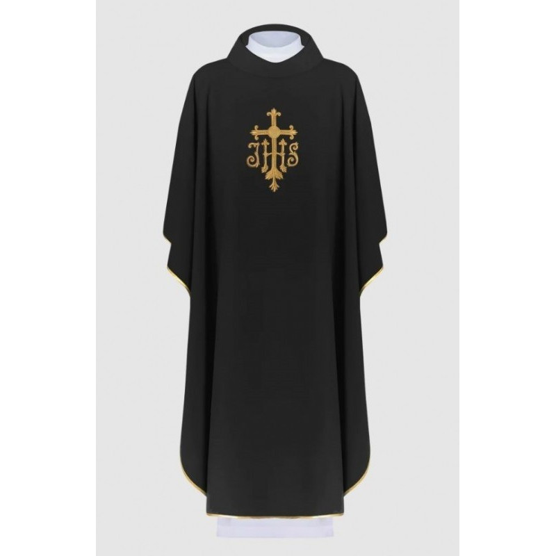 Messgewand mit gesticktem IHS-Symbol - schwarz (H116)