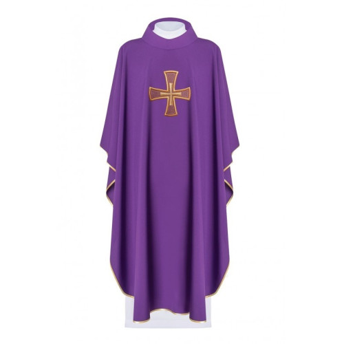 Messgewand bestickt mit dem Symbol des Kreuzes - violett (H123)