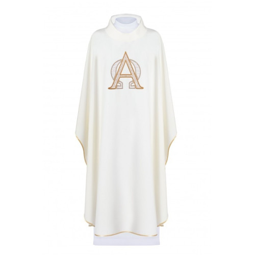 Messgewand mit gesticktem Alpha und Omega Symbol - ecru (H130)