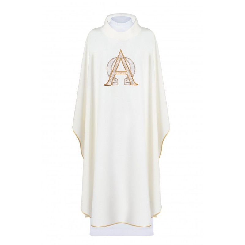 Messgewand mit gesticktem Alpha und Omega Symbol - ecru (H130)