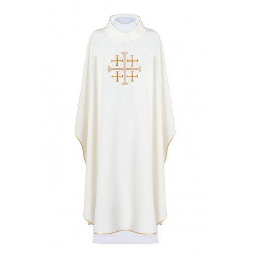 Messgewand gesticktes Jerusalem Kreuz - ecru (H131)