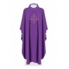 Messgewand mit gesticktem Jerusalemkreuz - lila (H134)