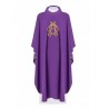 Gesticktes Messgewand Alpha, Omega - violett (H142)