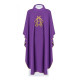 Gesticktes Messgewand Alpha, Omega - violett (H142)