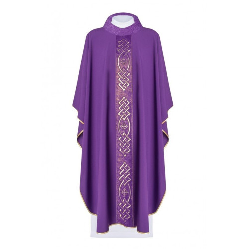 Messgewand reich bestickt - violett (H157)