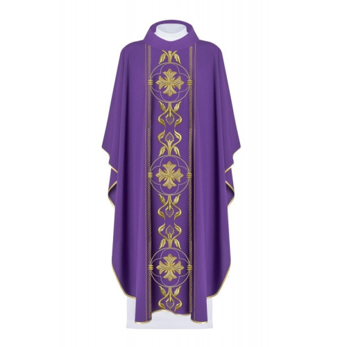Messgewand reich bestickt - violett (H158)