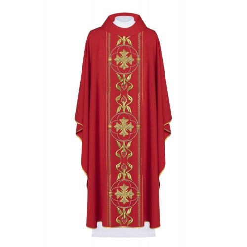 Reich besticktes Messgewand - rot (H161)