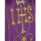 Messgewand reich bestickt IHS - violett (H165)