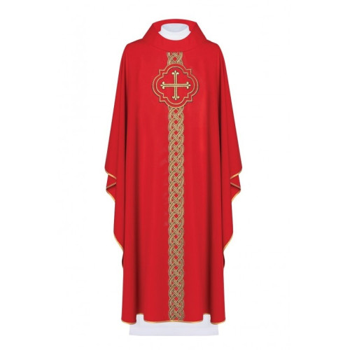 Kasel gesticktes Kreuz - rot (H170)