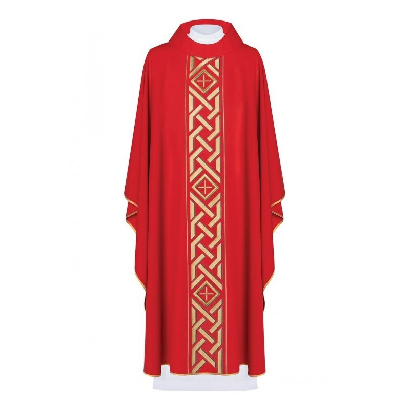 Messgewand Gesticktes Kreuz - rot (H176)