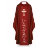 Messgewand mit gesticktem Kreuz und Ohren - rot (H184)