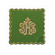 Kelchset aus Leinen, bestickt - IHS (34H)