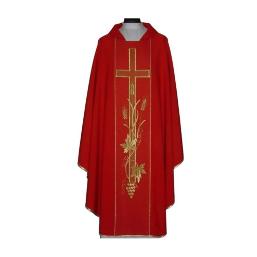 Messgewand mit computerbesticktem Gürtel, liturgische Farben