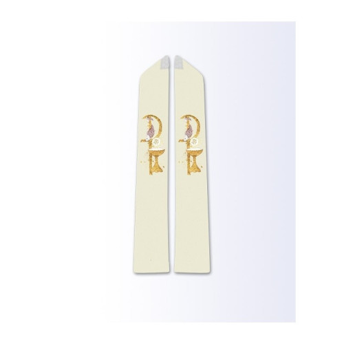 Stola in Ecru mit eucharistischem Motiv