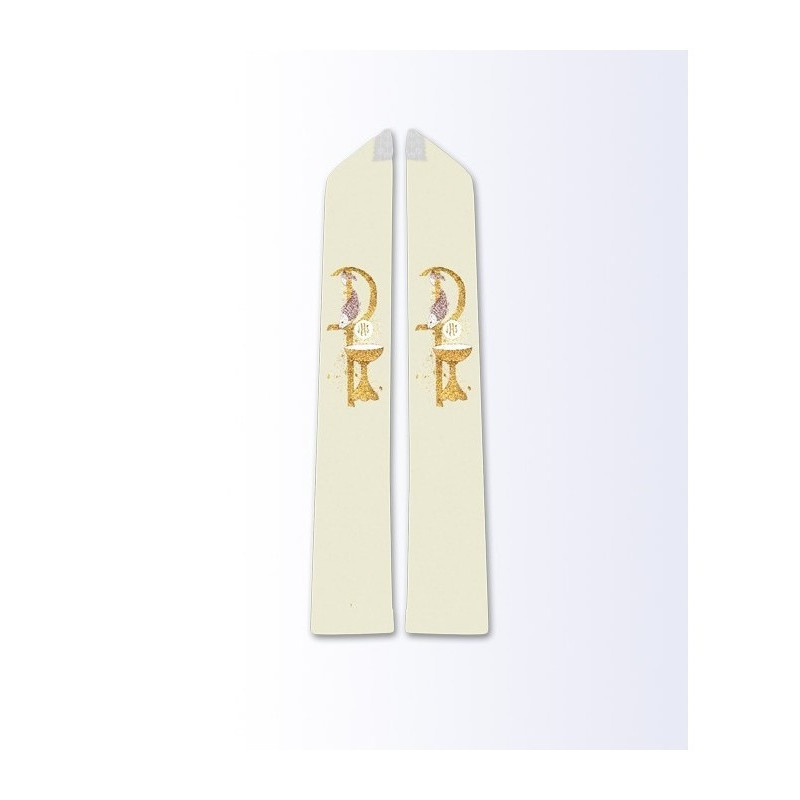 Stola in Ecru mit eucharistischem Motiv