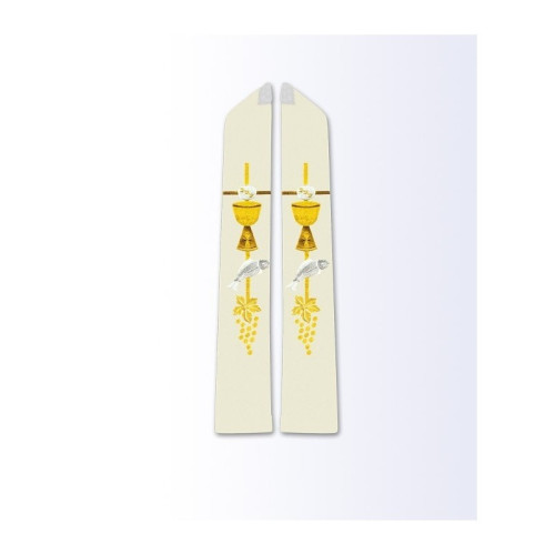 Stola in Ecru mit eucharistischem Motiv