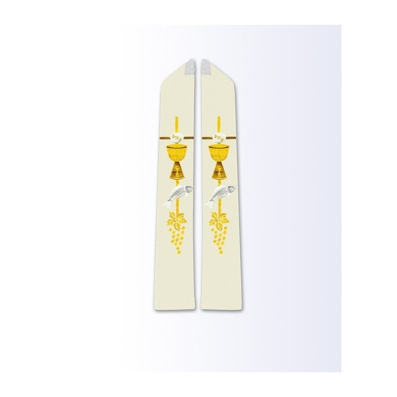 Stola in Ecru mit eucharistischem Motiv