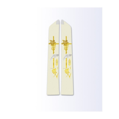 Stola in Ecru mit eucharistischem Motiv