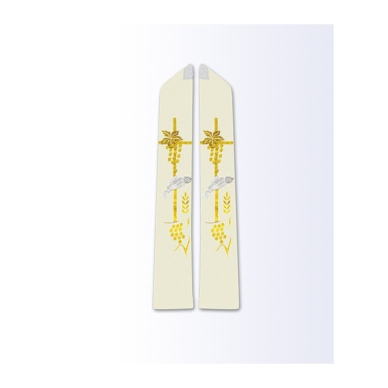 Stola in Ecru mit eucharistischem Motiv
