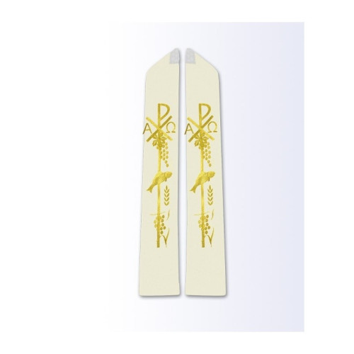 Stola in Ecru mit eucharistischem Motiv