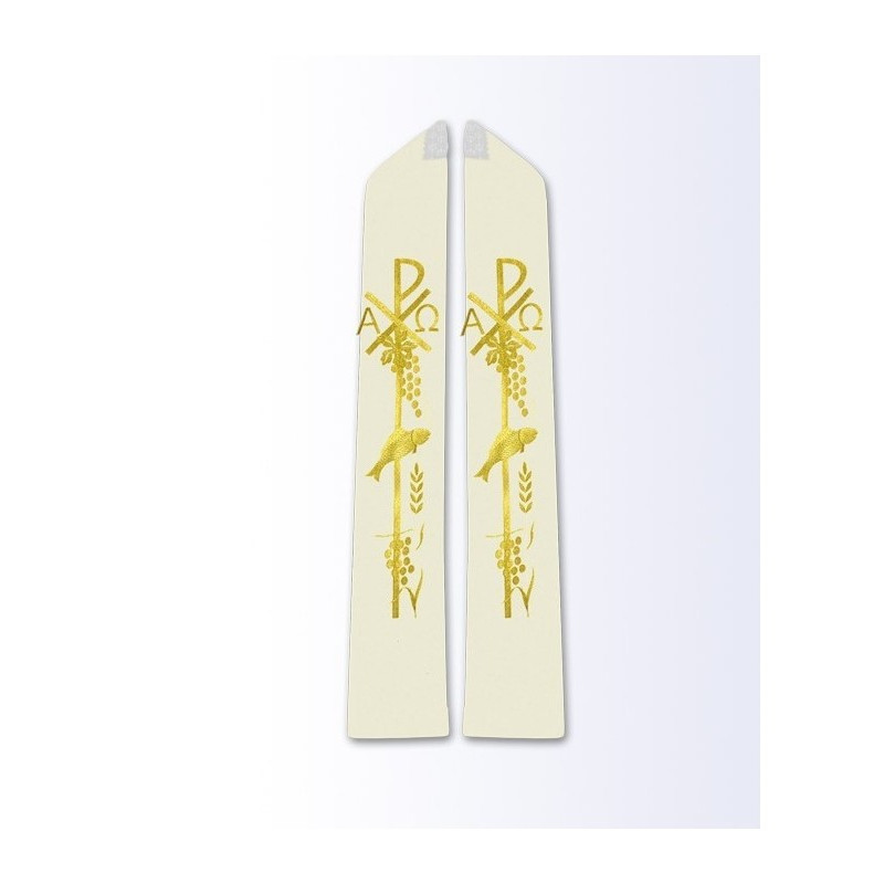 Stola in Ecru mit eucharistischem Motiv
