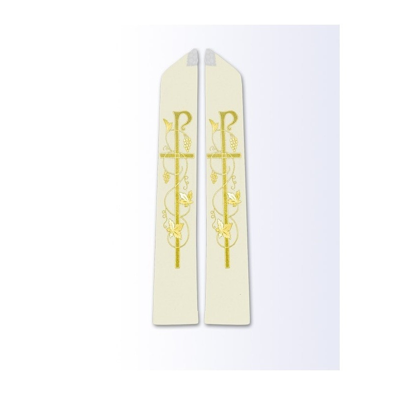 Stola in Ecru mit eucharistischem Motiv
