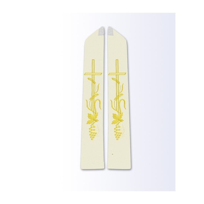 Stola in Ecru mit eucharistischem Motiv