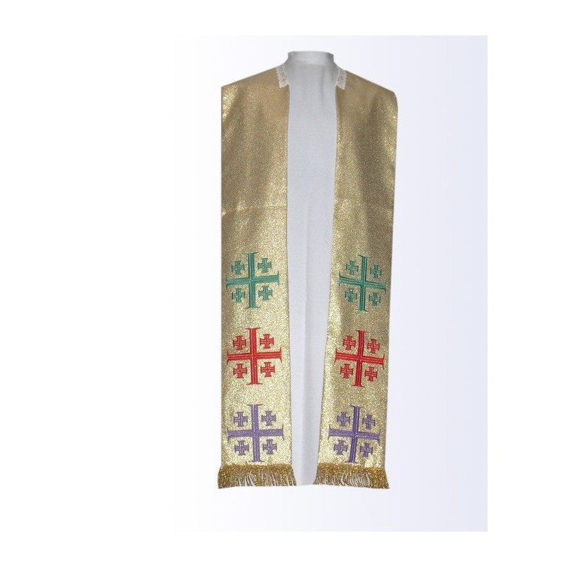 Goldstola mit Jerusalemer Kreuzen
