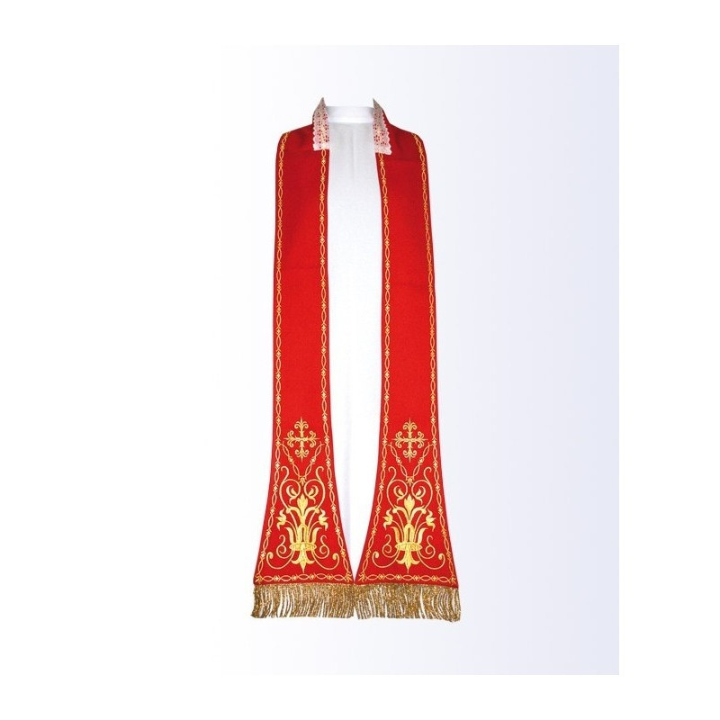 Rote Stola mit eucharistischem Motiv