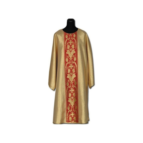 Gold-Dalmatic mit rotem Gürtel + Stola
