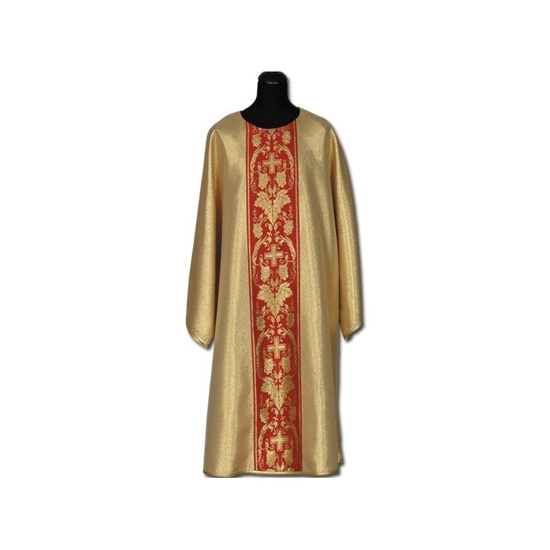 Gold-Dalmatic mit rotem Gürtel + Stola