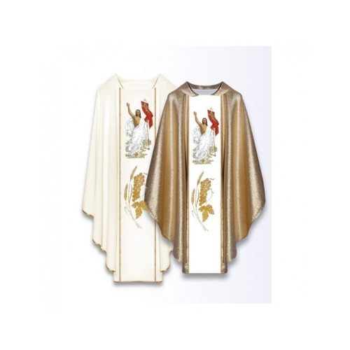 Gesticktes Messgewand mit Gürtel "Auferstandener Jesus"