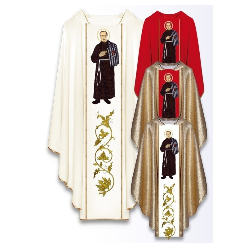 Messgewand mit dem Bild des heiligen Maximilian Maria Kolbe
