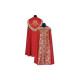 Roter IHS-Mantel + goldene Accessoires
