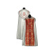 Silberner Mantel + rote Accessoires