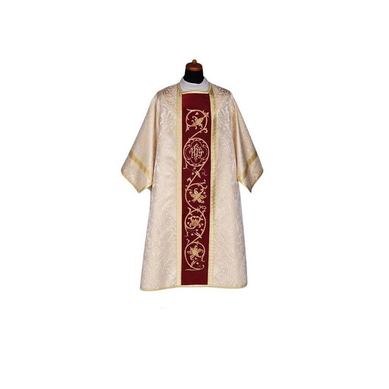 Dalmatic romanischer Typ - Brokatstoff - IHS