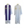 Doppelseitige violette und weiße IHS-Priesterstola
